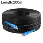Triple Steel Wire Long Range Outdoor Fiber Optic Drop Cable Patch Jumper with SC Connector, Cable Length: 200m