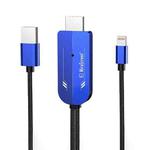 MiraScreen LD22M-1 2 in 1 8 Pin to HD-MI + USB Dual-OS HDTV Dongle Cable, Plug and Play (Blue)