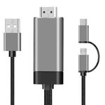 LD29 3 in 1 Micro USB + Type-C / USB-C to HD-MI + USB Android OS 1080P HDTV Dongle Cable, Plug and Play