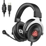 EKSA E900 PLUS 7.1 Gaming Wire-Controlled Head-mounted USB Luminous Gaming Headset with ENC Noise Reduction Microphone(Black)