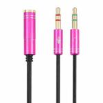 3.5mm Female to 2 x 3.5mm Male Adapter Cable(Rose Red)