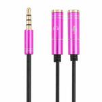2 x 3.5mm Female to 3.5mm Male Adapter Cable(Rose Red)