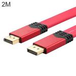 4K 60Hz DisplayPort 1.2 Male to DisplayPort 1.2 Male Aluminum Shell Flat Adapter Cable, Cable Length: 2m (Red)