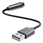TA1A-C1 USB Male to 3.5mm Audio Female Earphone Adapter(Silver Grey)