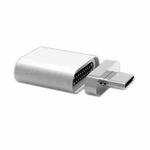 Straight USB-C / Type-C 3.1 Male to USB-C / Type-C 3.1 Female 20 Pin Magnetic Adapter (Silver)