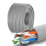 NUOFUKE 056 CAT 6E 8 Core Oxygen-Free Copper Gigabit Home Network Cable, Cable Length: 300m(Light Grey)