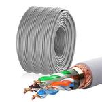 NUOFUKE 056 Double Shielding CAT 6E 8 Core Oxygen-Free Copper Gigabit Home Network Cable, Cable Length: 300m(Grey)