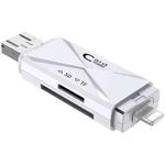 ADS-208 8 Pin+USB+Micro USB Multi-function Card Reader (Silver)