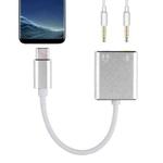 USB-C / Type-C to Jack 3.5mm Earphone Microphone Sound Card(Silver)