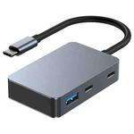 BYL-2316 5 in 1 USB-C / Type-C to USB3.0 & Type-C Multifunctional Docking Station HUB Adapter (Dark Grey)