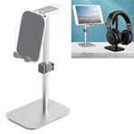 YZ-103 Basic Version Phones / Tablet PCs Universal Aluminum Alloy Desktop Stand Headphone Stand Display Hanger with Cable Clip(Silver)
