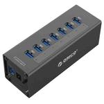 ORICO A3H7 Aluminum High Speed 7 Ports USB 3.0 HUB with 12V/2.5A Power Supply for Laptops(Black)