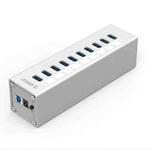 ORICO A3H10 Aluminum High Speed 10 Ports USB 3.0 HUB with Power Adapter for Laptops(Silver)