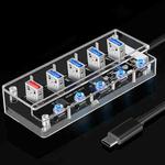 1718C Full Perspective 4 x USB 3.0 + 2.1A Fast Charge Port HUB