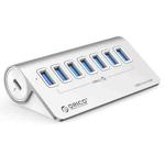 ORICO M3U7-G2 Aluminum Alloy 7-Port USB 3.2 Gen2 10Gbps HUB with 0.5m Cable (Silver)