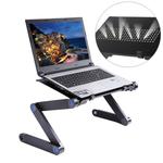 Portable 360 Degree Adjustable Foldable Aluminium Alloy Desk Stand for Laptop / Notebook, without CPU Fans & Mouse Pad(Black)