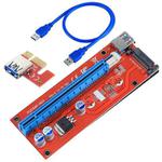 USB 3.0 PCI-E Express 1x to 16x PCI-E Extender Riser Card Adapter 15 Pin SATA Power with USB Cable