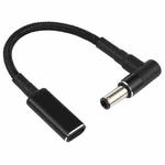 PD 100W 18.5-20V 6.0 x 0.6mm Elbow to USB-C / Type-C Adapter Nylon Braid Cable