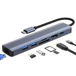 BYL-2303 7 in 1 USB-C / Type-C to USB Multifunctional Docking Station HUB Adapter