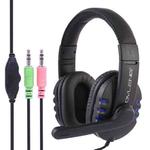 OVLENG X6 Stereo Headset with Mic & 3.5mm Plug & Volume Control Key for Computer, Cable Length: 1.8-2m(Blue)