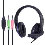 OVLENG X10 Stereo Headset with Mic & 3.5mm Plug & Volume Control Key for Computer, Cable Length: 1.8-2m(Blue)