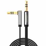 Ugreen 3.5mm Male to 3.5mm Male Elbow Audio Connector Adapter Cable Gold-plated Port Car AUX Audio Cable, Length: 1.5m