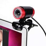 HXSJ A860 30fps 480P HD Webcam for Desktop / Laptop, with 10m Sound Absorbing Microphone, Length: 1.4m(Red + Black)