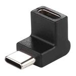 Type-C / USB-C Male to Type-C / USB-C Female 90 Degree Elbow Head Aluminium Alloy Adapter (Black)