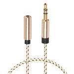 REXLIS 3596 3.5mm Male to Female Stereo Gold-plated Plug AUX / Earphone Cotton Braided Extension Cable for 3.5mm AUX Standard Digital Devices, Length: 0.5m