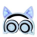 Foldable Wireless Bluetooth V4.2 Glowing Cat Ear Headphone Gaming Headset with LED Light & Mic, For iPhone, Galaxy, Huawei, Xiaomi, LG, HTC and Other Smart Phones(White)