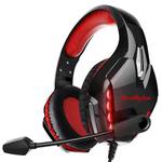 Soulbytes S11 USB + 3.5mm 4 Pin Adjustable LED Light Gaming Headset with Mic (Red)