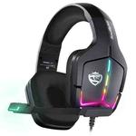 Soulbytes S12 USB + 3.5mm 4 Pin Adjustable RGB Light Gaming Headset with Mic (Black)