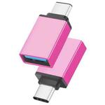 Aluminum Alloy USB-C / Type-C 3.1 Male to USB 3.0 Female Data / Charger Adapter(Magenta)
