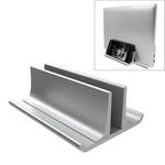 Universal Portable Aluminum Alloy Single Slot Width Adjustable Laptop Vertical Radiating Storage Stand Base(Silver)