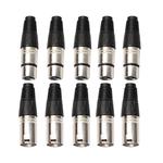 5 Pairs 3 Pin XLR Plug Male + Female Jack Mic Jack Plug Socket Connector