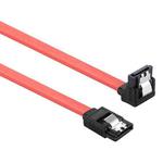 26AWG SATA III 7 Pin Female Straight to 7 Pin Female Elbow Data Cable Extension Cable for HDD / SSD, Total Length: about 50cm(Red)