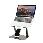 Adjustable Height Laptop Stand Aluminum Alloy Notebook Cooling Platform Holder, Style: with Mobile Phone Holder(Grey)