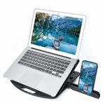 General-purpose Increased Heat Dissipation For Laptops Holder, Style: with Mobile Phone Holder(Black)