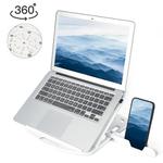 General-purpose Increased Heat Dissipation For Laptops Holder, Style: with Mobile Phone Holder with Rotation (White)