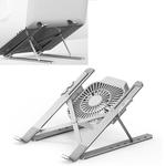 Portable Adjustable Laptop Stand Desktop Lifting Height Increase Rack Folding Heat Dissipation Holder, Style: Fan