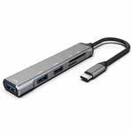 C-805 5 in 1 USB-C / Type-C to 3 USB 3.0 + TF / SD Card Reader Adapter