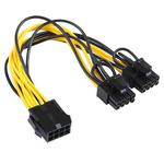 Motherboard PCI-Express PCIE 8 Pin to Dual 8 (6+2) Pin Graphics Card Adapter Power Supply Cable