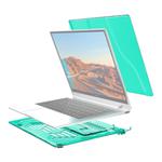 Split Waterproof PC Crystal Laptop Protective Case for Huawei MateBook X Pro, with Stand & Handle(Green)
