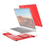Split Waterproof PC Crystal Laptop Protective Case for Huawei MateBook X Pro, with Stand & Handle(Red)