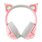 B5 Cat Ear Design USB-C / Type-C RGB Wireless Bluetooth HiFi Headset (Pink)