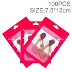 100pcs 7.5×12cm HD Transparent Window Phone Case Decoration Sealed Bag (Rose Red)