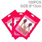 100pcs 8×13cm HD Transparent Window Phone Case Decoration Sealed Bag (Rose Red)