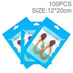 100pcs 12×20cm HD Transparent Window Phone Case Decoration Sealed Bag (Sky Blue)