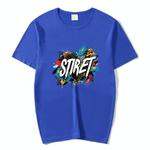 Round Neck Modal Short Sleeve T-shirt Custom Made Print On Your Demand, Size: L (Blue)