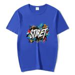 Round Neck Modal Short Sleeve T-shirt Custom Made Print On Your Demand, Size: XXL (Blue)